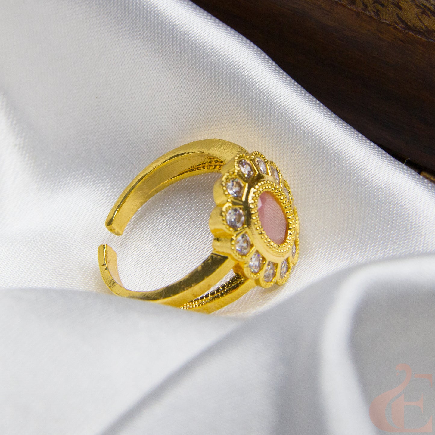 Gold-Plated AD Adjustable Finger Ring