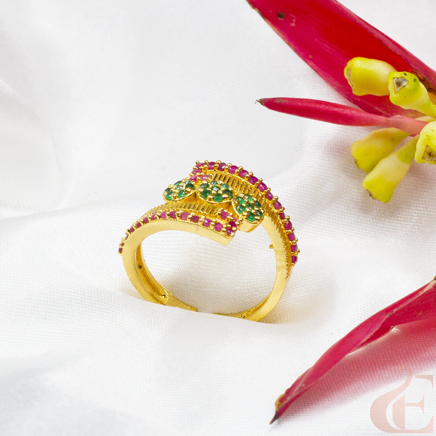 Gold-Plated AD Adjustable Finger Ring