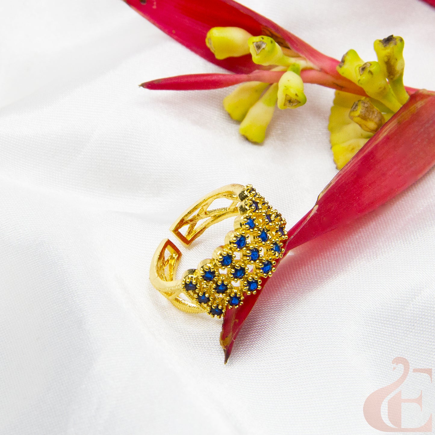 Gold-Plated AD Adjustable Finger Ring