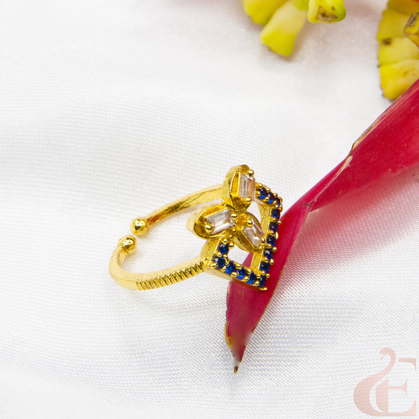 Gold-Plated AD Adjustable Finger Ring