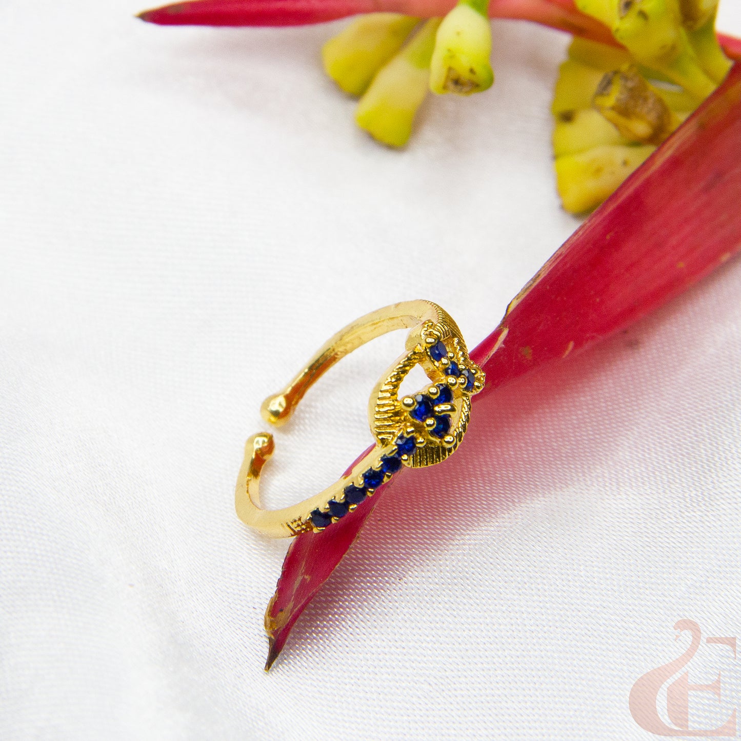 Gold-Plated AD Adjustable Finger Ring