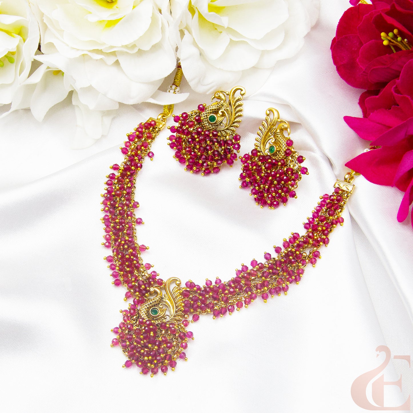 Top view of Antique Choker Necklace & Earrings 137