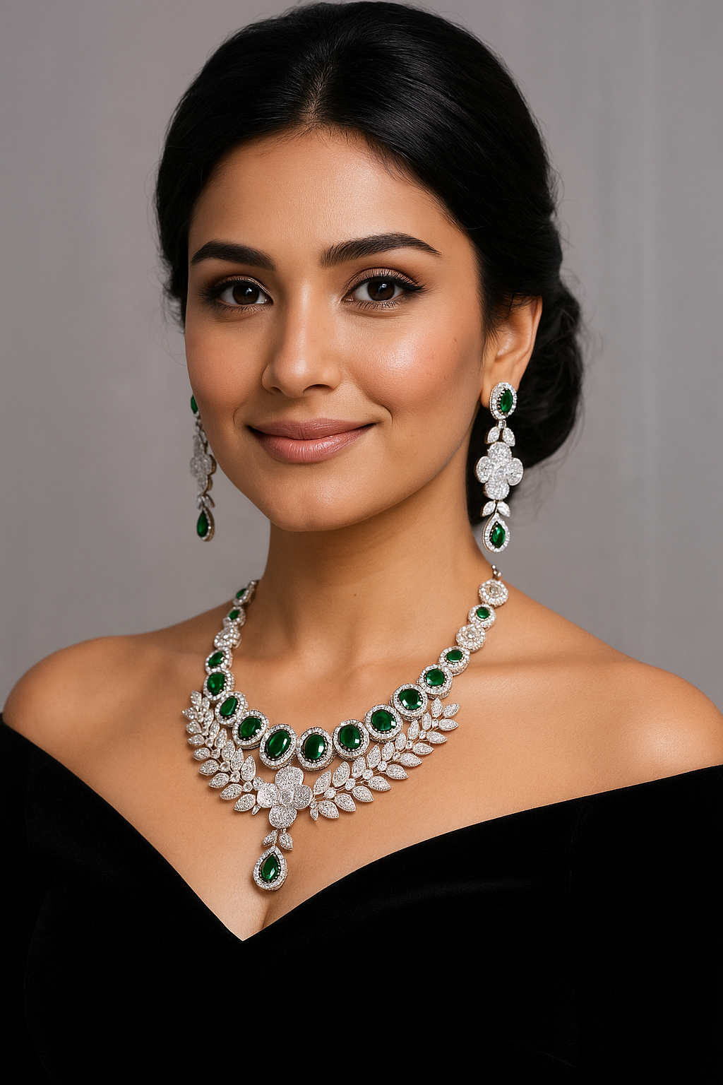 Premium AD Necklace & Earrings 80