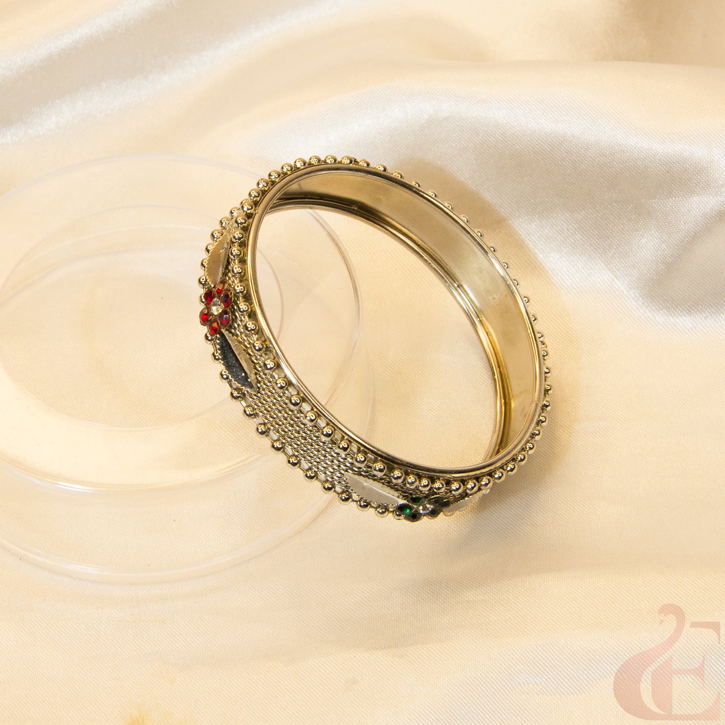 Silver finish Oxidised Bangle (1 PCS)