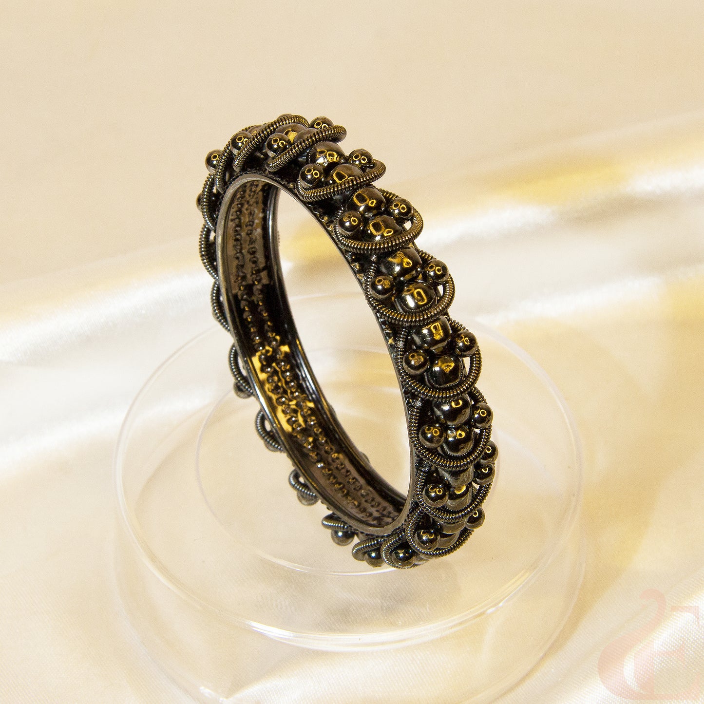 Oxidized Rhodium-Plated Textured Bangles (1 PCS)