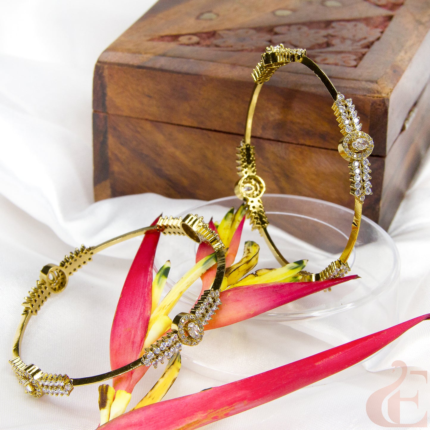 Premium AD stone Antique Bangle ( 1 Pair )