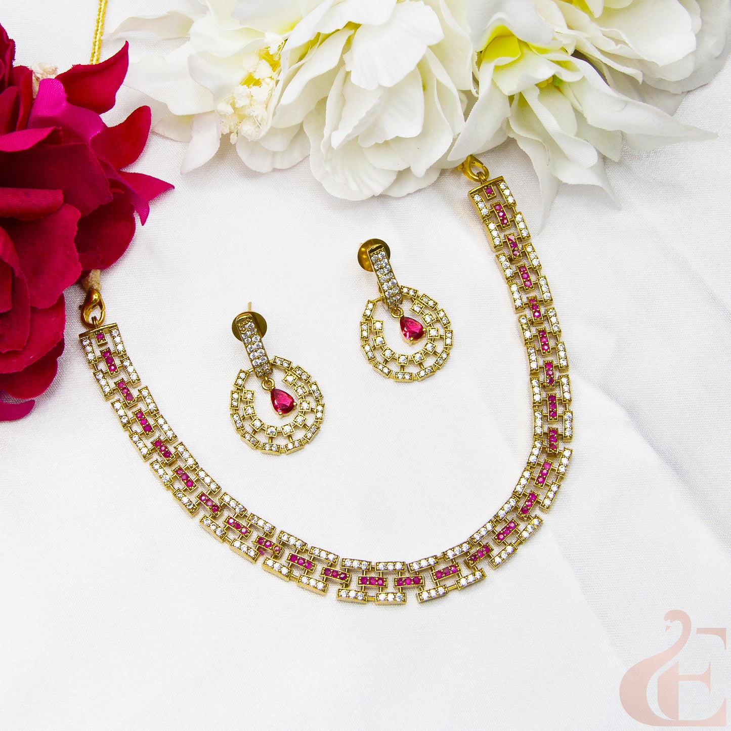 Premium AD Antique Necklace Set 115