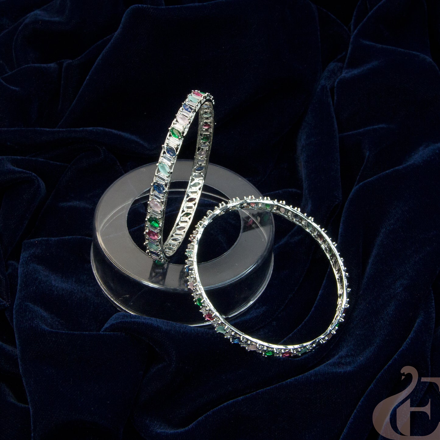 Premium Quality AD multi colour Stone Bangle ( 1 pair )