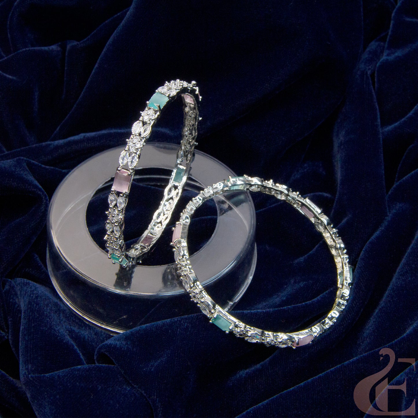 Premium Quality AD multi color Stone Bangle ( 1 pair )