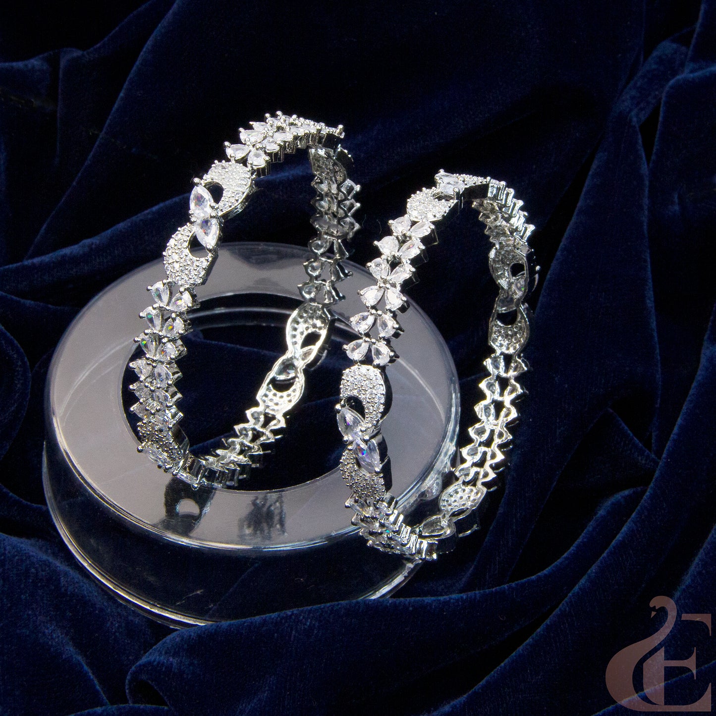 Premium Quality AD White Stone Bangle ( 1 pair )