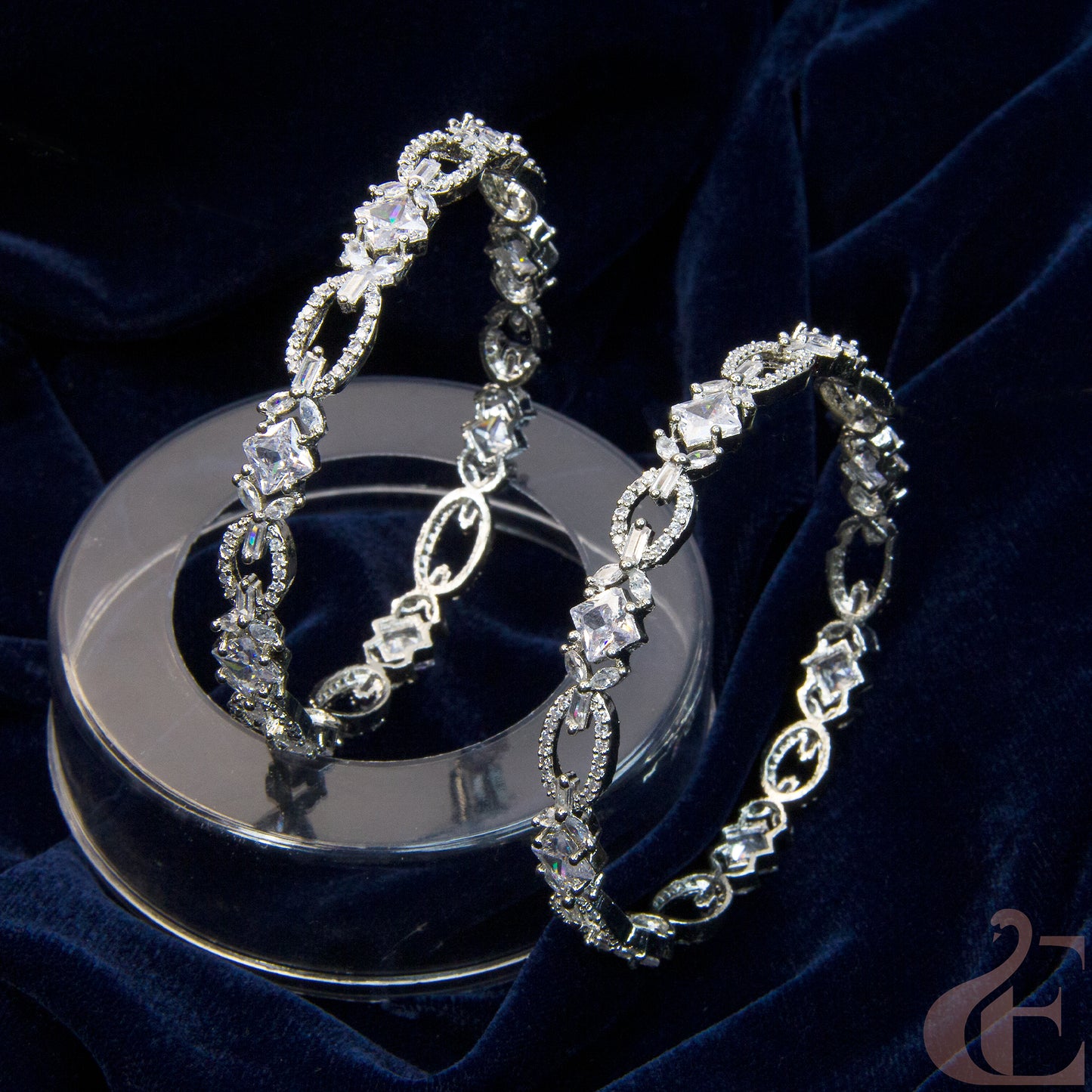 Premium Quality AD White Stone Bangle ( 1 pair )