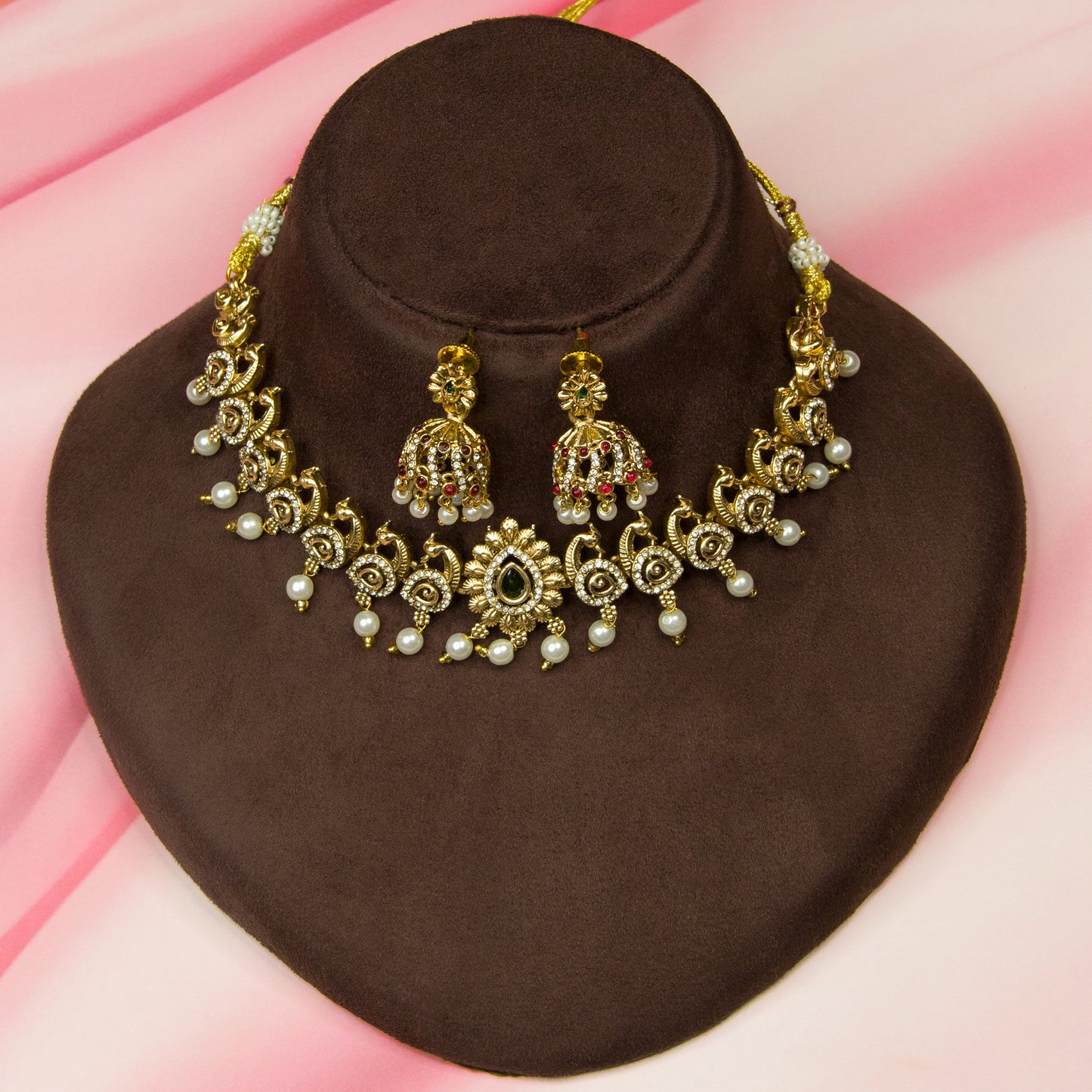 Antique AD Necklace & Jhumka 28
