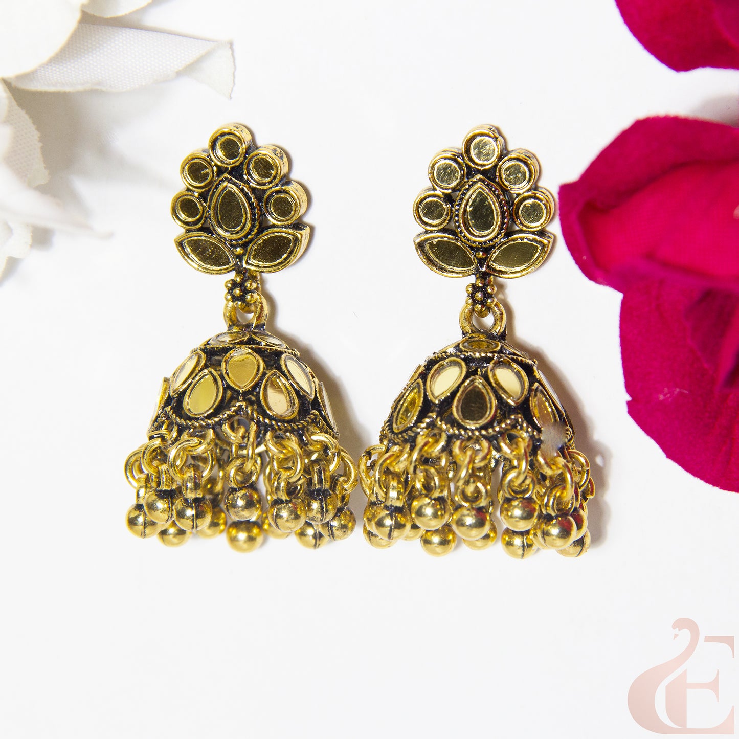 Top view of Trendy Oxidized Earrings