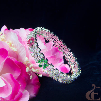 Front view of AD Stone Premium Bangles (1 Pcs) Multi color