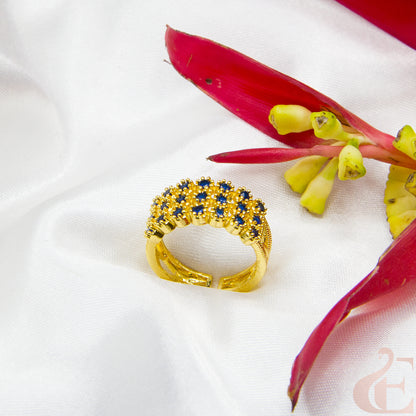 Gold-Plated AD Adjustable Finger Ring
