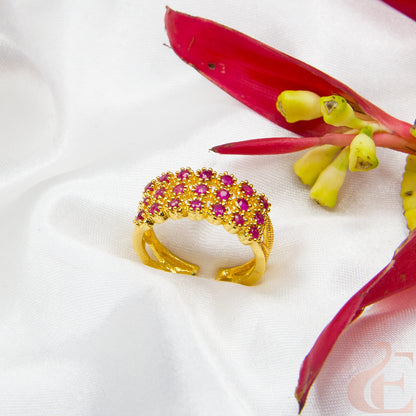 Gold-Plated AD Adjustable Finger Ring