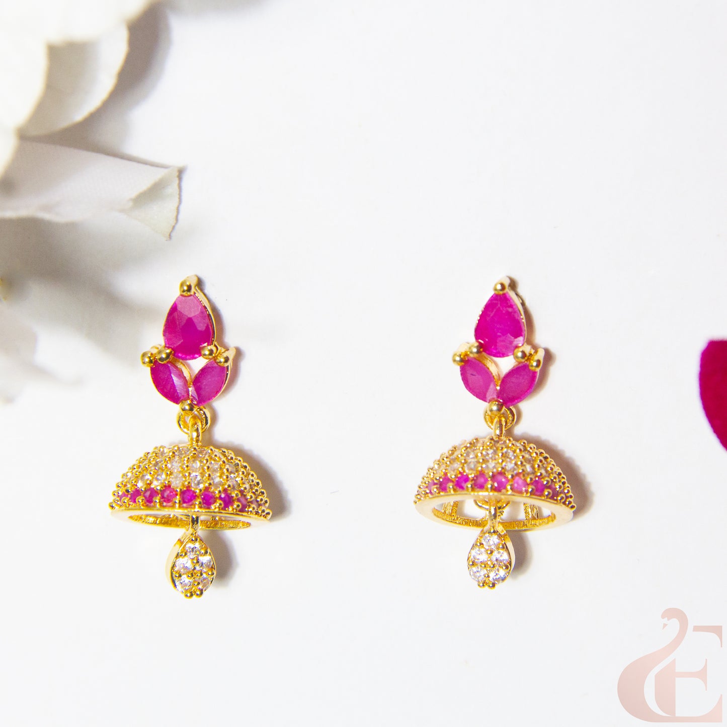 Top view of Antique AD Premium Jhumka 126