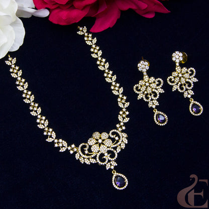 Top view of Antique Ad Necklace Set Lavander stone 