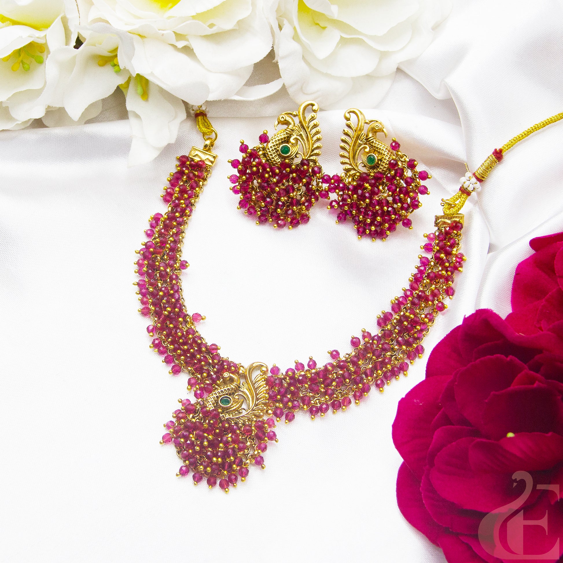Top view of Antique Choker Necklace & Earrings 137