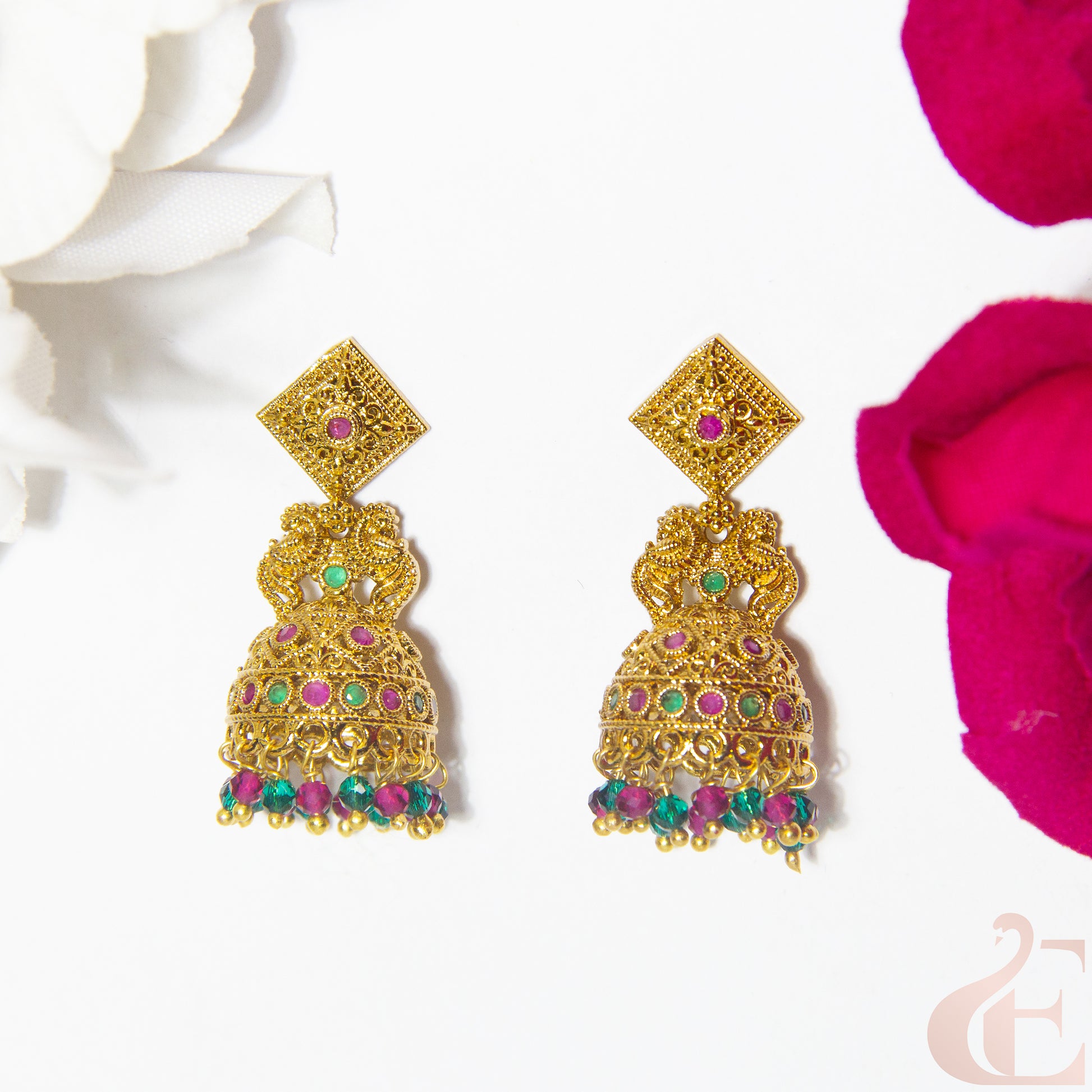 Top view of Antique Premium Jhumka 122