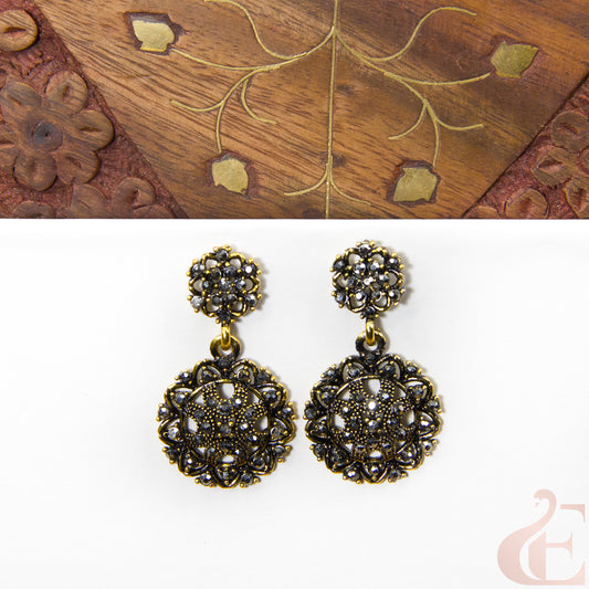 Front view of Designer Stone Work Earring