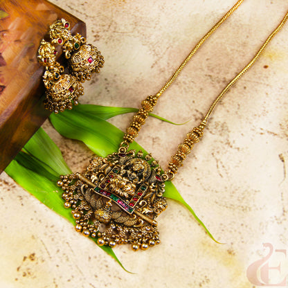 Antique Temple Necklace & Jhumka Earrings 228