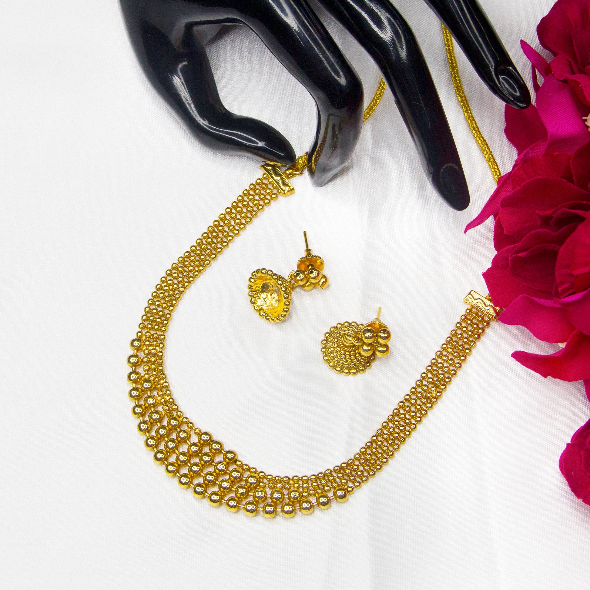 Top view of Elegant Antique Necklace & Earrings 