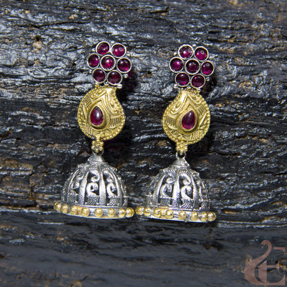 Silver Replica Long Jhumka Earrings 07