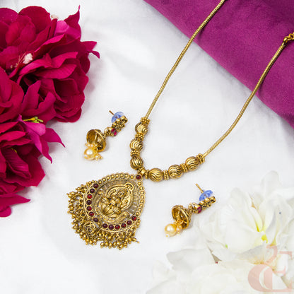 Antique Temple Necklace & Earrings 04