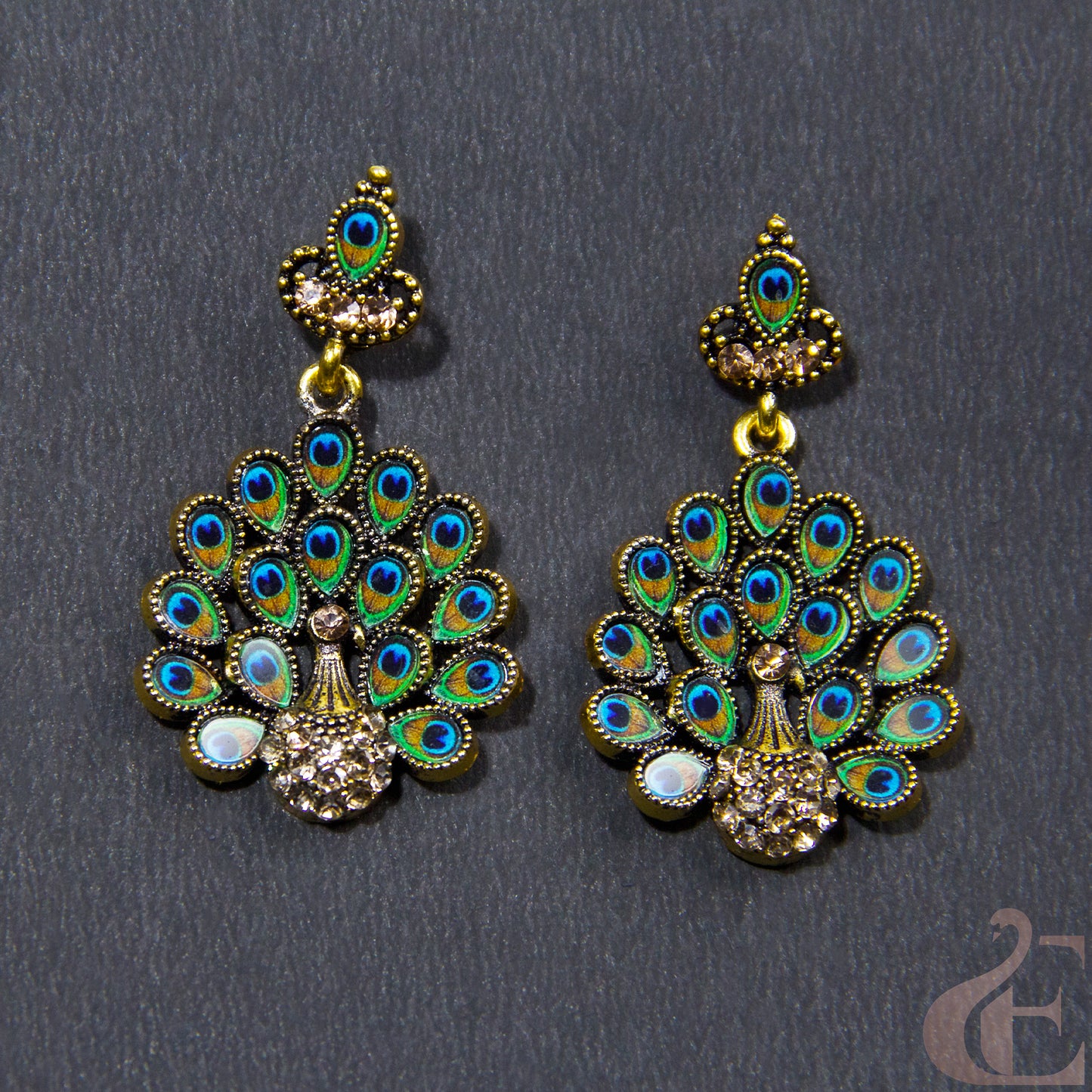 Oxidized Peacock Earring 15