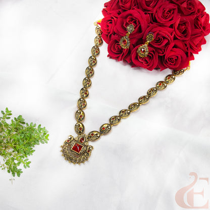 Mehndi Finish Necklace & Earrings 136