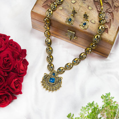 Mehndi Finish Necklace & Earrings 136