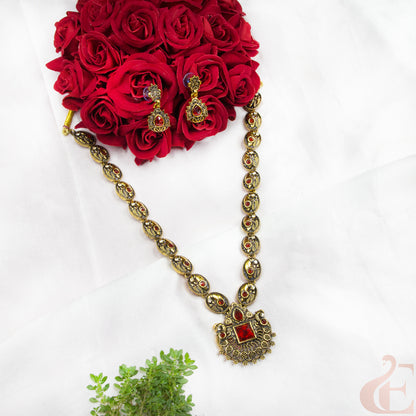 Mehndi Finish Necklace & Earrings 136