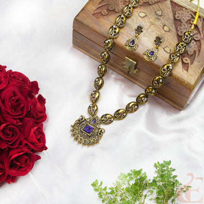Mehndi Finish Necklace & Earrings 136