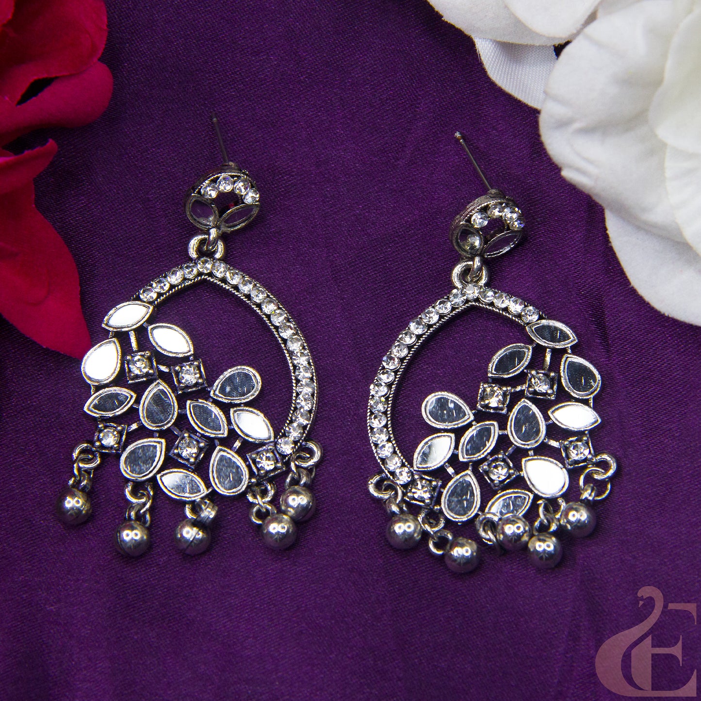 Top view of Oxidized Earrings 133