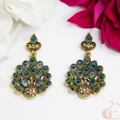 Top view of Oxidized Peacock Earring 29