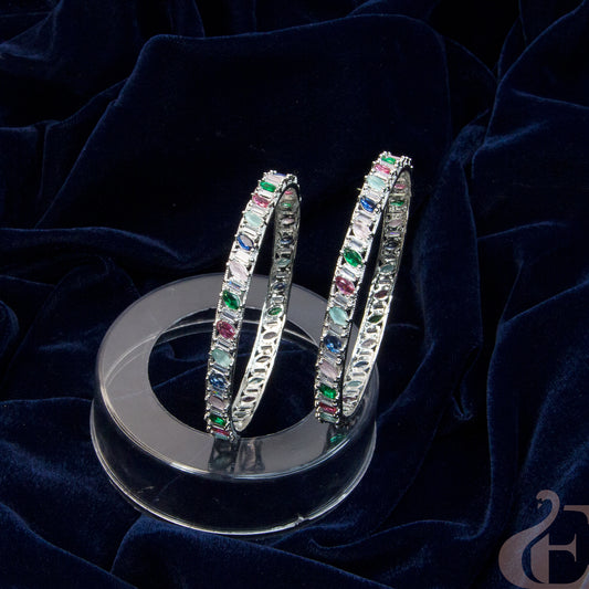 Premium Quality AD multi colour Stone Bangle ( 1 pair )
