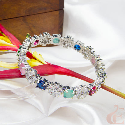 Premium Quality AD Multi Color  Stone Bangle (1 PCS)