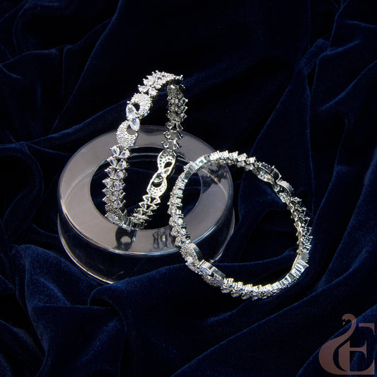 Premium Quality AD White Stone Bangle ( 1 pair )