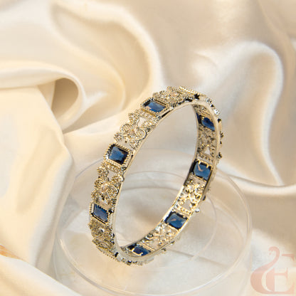 Premium Quality AD White & Blue Stone Bangle (1 PCS)
