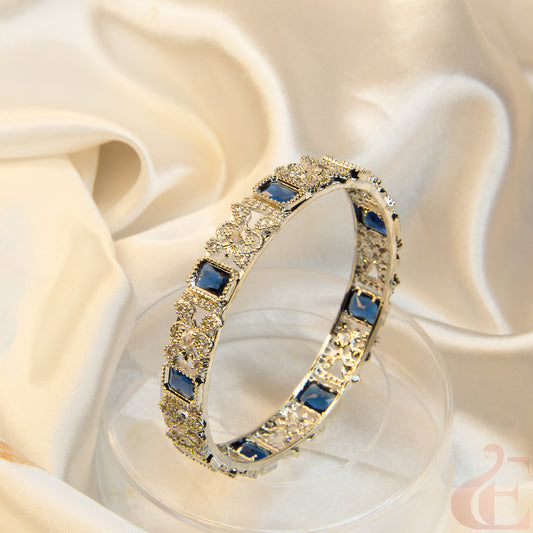 Premium Quality AD White & Blue Stone Bangle (1 PCS)