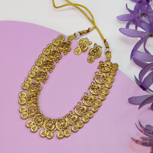 Antique Peacock Necklace & Earrings