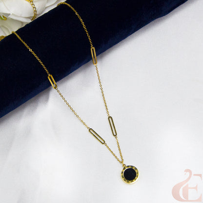Top view of Stainless Steel Reversible Simple Chain With Pendent 