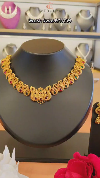 Antique pecock Necklace & Earrings 94